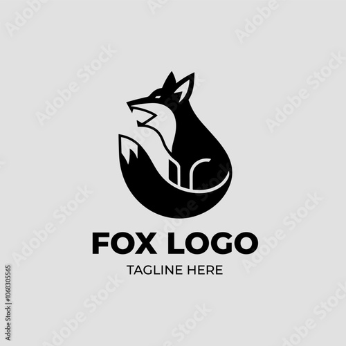 minimalist fox logo design