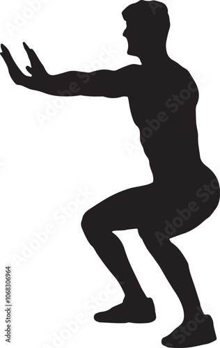 Vector Silhouette Collection: Clean and Bold Designs Muscular man isolated on the white background