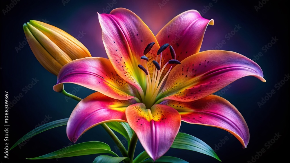 Closeup of a Beautiful Lily Flower Isolated on a Transparent Background for Nature Design Projects, Showcasing Intricate Petals and Rich Colors in Portrait Photography Closeup of a Beautiful Lily Flower Isolated on a Transparent Background for Nature Design Projects, Showcasing Intricate Petals and Rich Colors in Portrait Photography