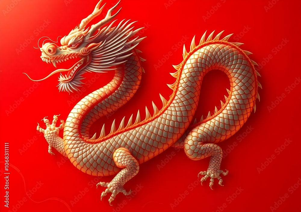 Obraz premium Chinese' Day with big Dragon with China Dragon, for China' Day.