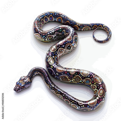 Ceramic snake on a white background. Clipping path included. [ת??].eps