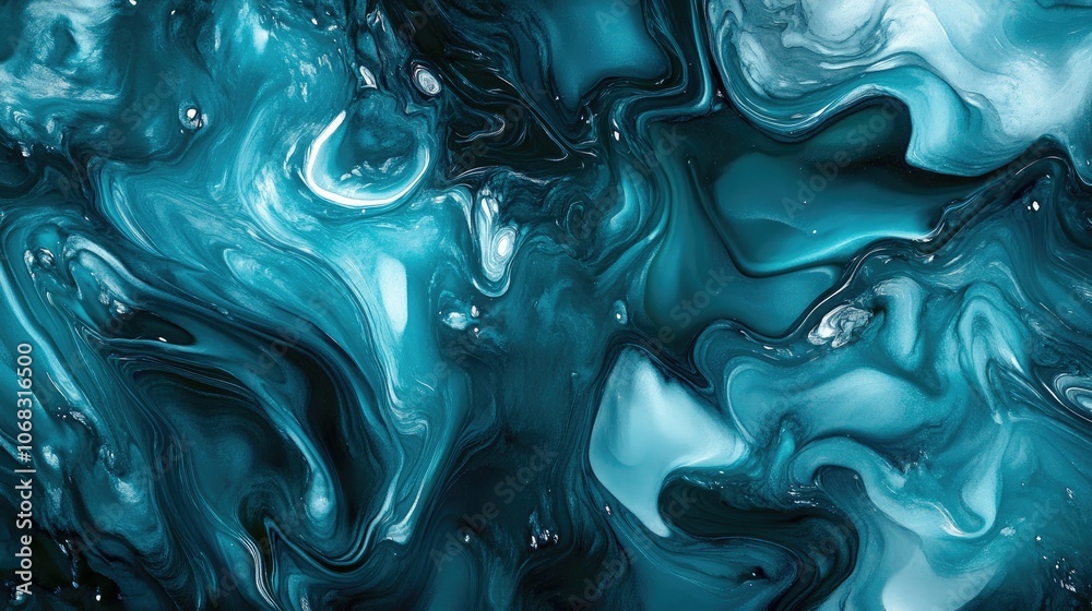 Abstract Teal and Blue Fluid Art Background Abstract Teal and Blue Fluid Art Background