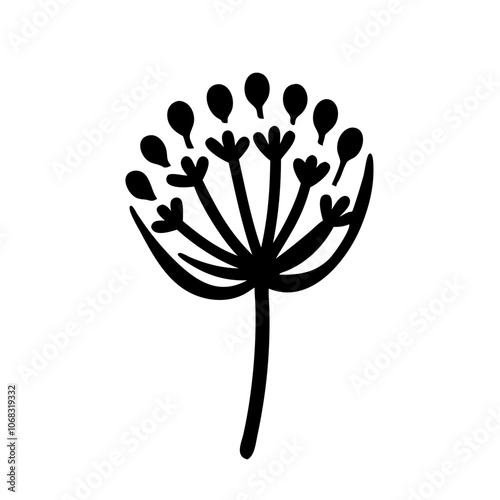 allium flower vector icon, vector flower illustration, flower icon - simple vector illustration of a allium flower, ideal for floral designs, botanical art, and nature-themed projects.