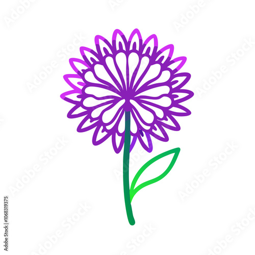 allium flower vector icon, vector flower illustration, flower icon - simple vector illustration of a allium flower, ideal for floral designs, botanical art, and nature-themed projects..