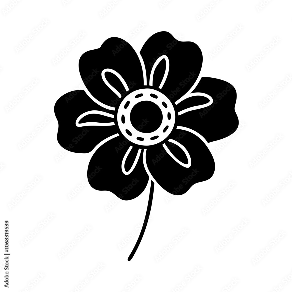 anemone flower vector icon, vector flower illustration, flower icon - simple vector illustration of a anemone flower, ideal for floral designs, botanical art, and nature-themed projects.. anemone flower vector icon, vector flower illustration, flower icon - simple vector illustration of a anemone flower, ideal for floral designs, botanical art, and nature-themed projects..