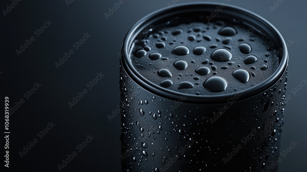 Close-up of Water Droplets on Black Surface Close-up of Water Droplets on Black Surface