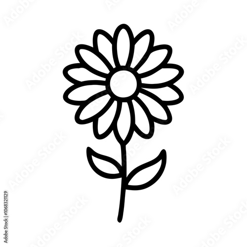 calendula flower vector icon, vector flower illustration, flower icon - simple vector illustration of a calendula flower, ideal for floral designs, botanical art, and nature-themed projects..