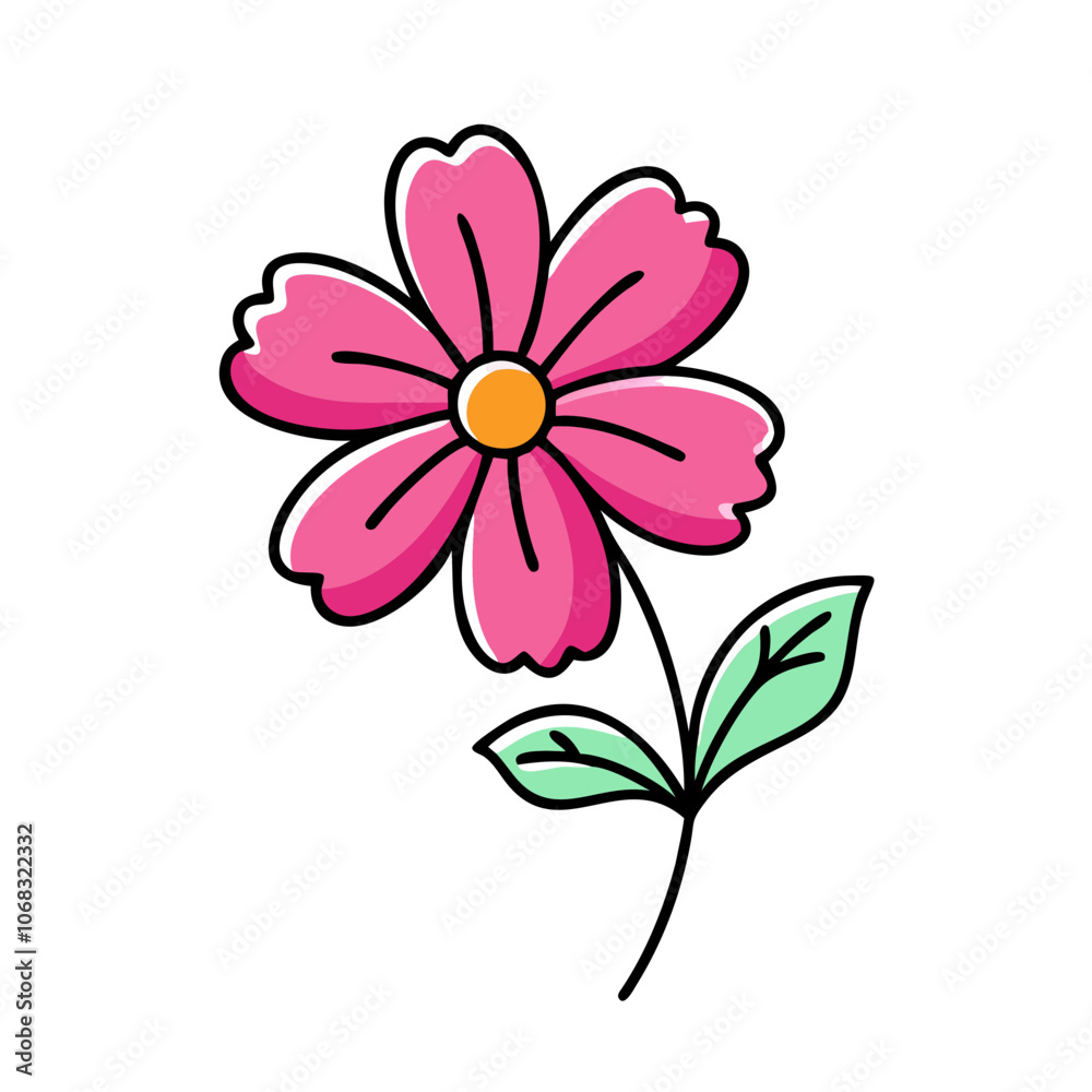 cosmos flower vector icon, vector flower illustration, flower icon - simple vector illustration of a cosmos flower, ideal for floral designs, botanical art, and nature-themed projects.. cosmos flower vector icon, vector flower illustration, flower icon - simple vector illustration of a cosmos flower, ideal for floral designs, botanical art, and nature-themed projects..