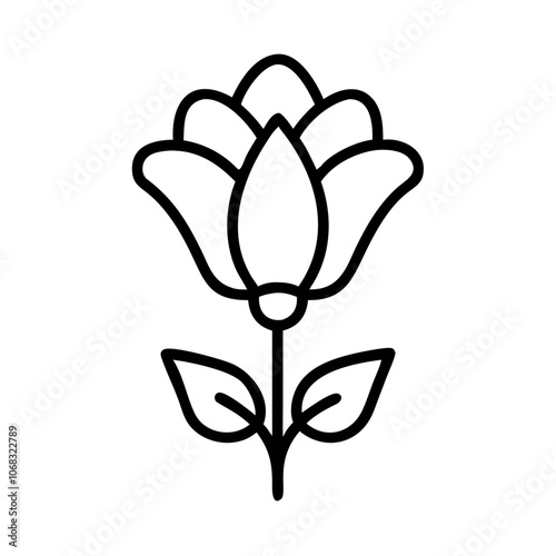 cyclamen flower vector icon, vector flower illustration, flower icon - simple vector illustration of a cyclamen flower, ideal for floral designs, botanical art, and nature-themed projects..