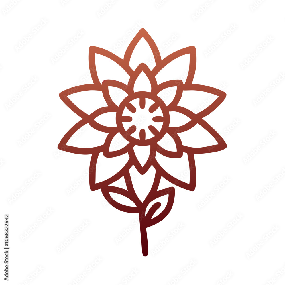 dahlia flower vector icon, vector flower illustration, flower icon - simple vector illustration of a dahlia flower, ideal for floral designs, botanical art, and nature-themed projects.. dahlia flower vector icon, vector flower illustration, flower icon - simple vector illustration of a dahlia flower, ideal for floral designs, botanical art, and nature-themed projects..