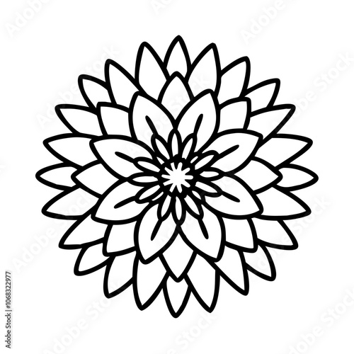 dahlia flower vector icon, vector flower illustration, flower icon - simple vector illustration of a dahlia flower, ideal for floral designs, botanical art, and nature-themed projects..