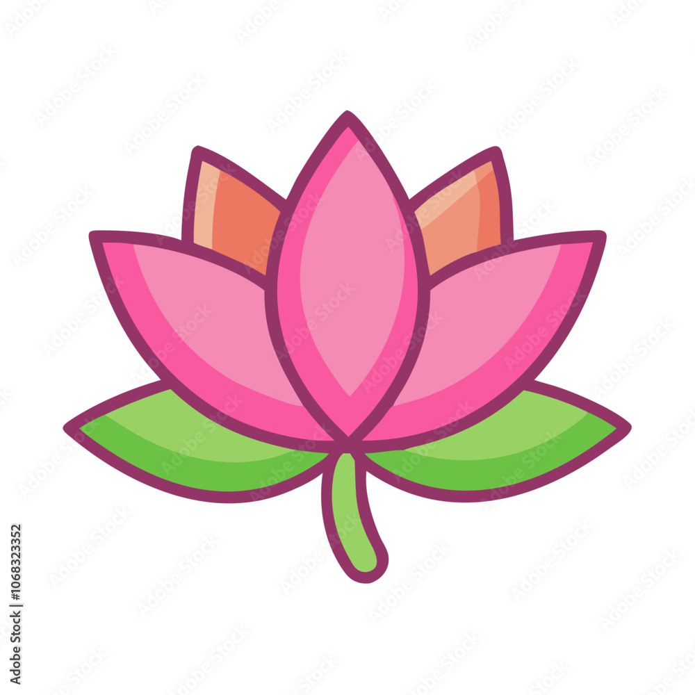 lotus flower vector icon, vector flower illustration, flower icon - simple vector illustration of a lotus flower, ideal for floral designs, botanical art, and nature-themed projects.. lotus flower vector icon, vector flower illustration, flower icon - simple vector illustration of a lotus flower, ideal for floral designs, botanical art, and nature-themed projects..