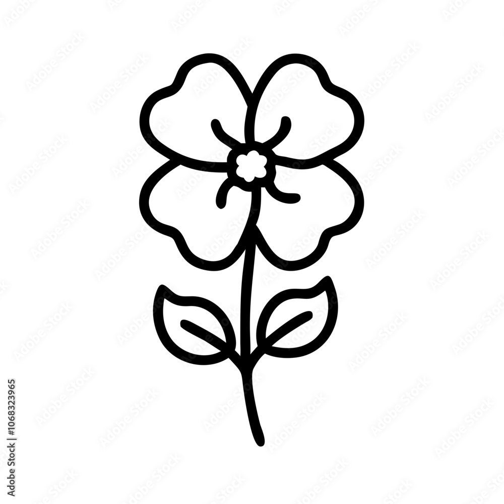 geranium  flower vector icon, vector flower illustration, flower icon - simple vector illustration of a geranium  flower, ideal for floral designs, botanical art, and nature-themed projects..