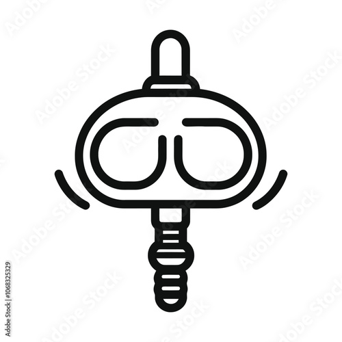 snorkel icon clean black and white vector illustration outline isolated on white background.