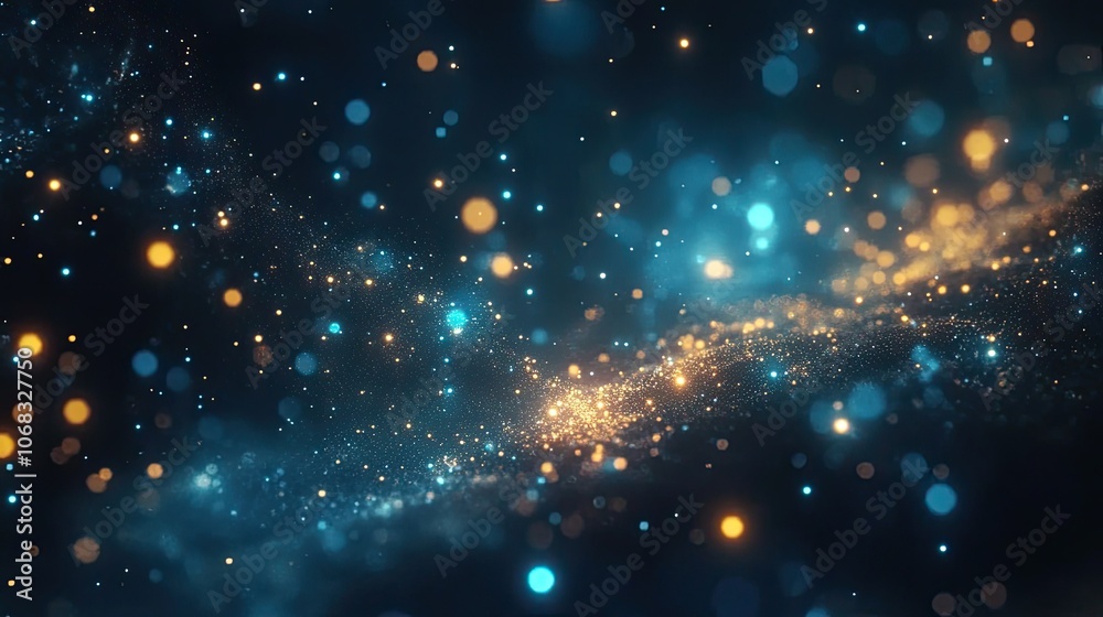 Vibrant Cosmic Art with Colorful Bokeh Effect Vibrant Cosmic Art with Colorful Bokeh Effect