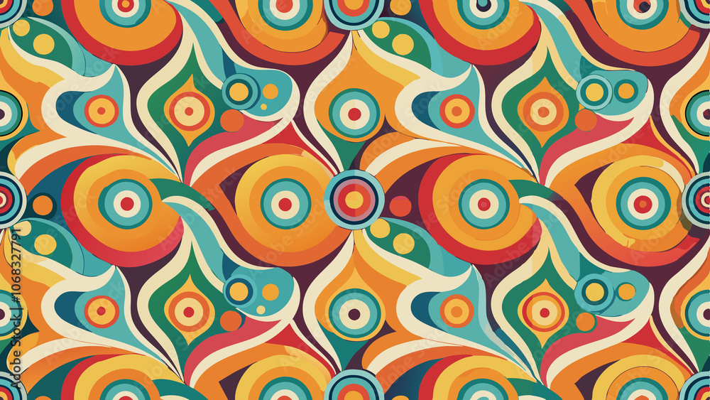 Abstract Retro Psychedelic Swirl Pattern Abstract Retro Psychedelic Swirl Pattern