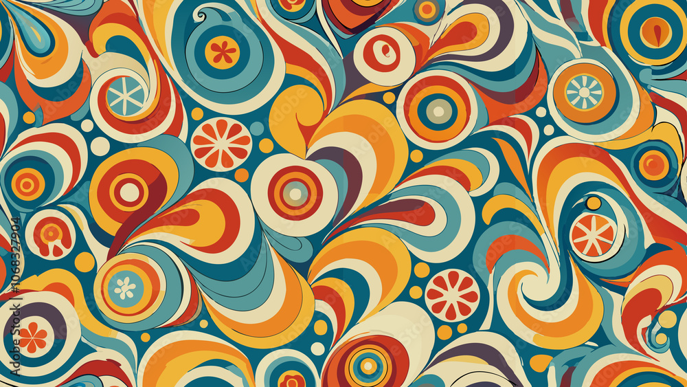 Abstract Retro Psychedelic Swirl Pattern Abstract Retro Psychedelic Swirl Pattern