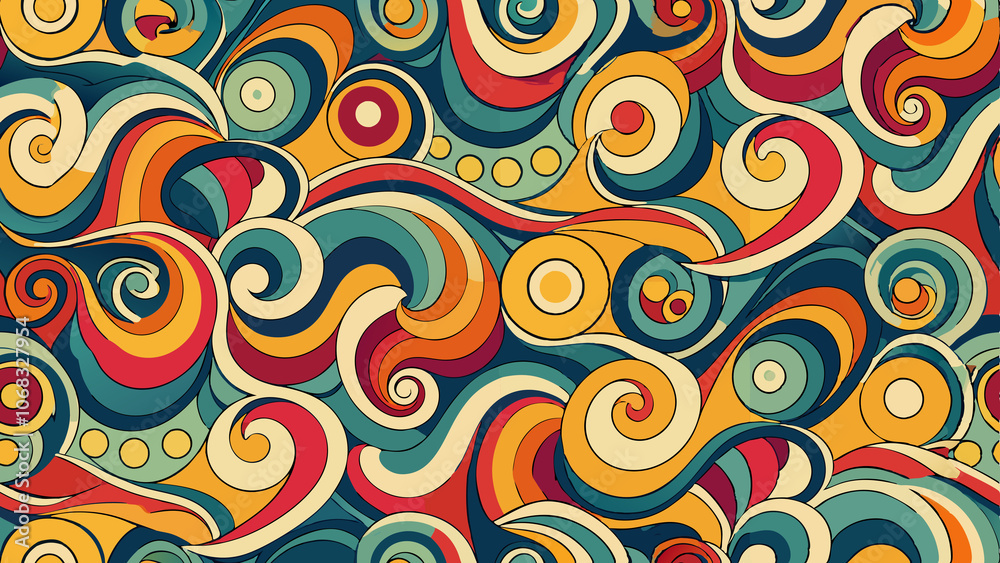 Abstract Retro Psychedelic Swirl Pattern Abstract Retro Psychedelic Swirl Pattern