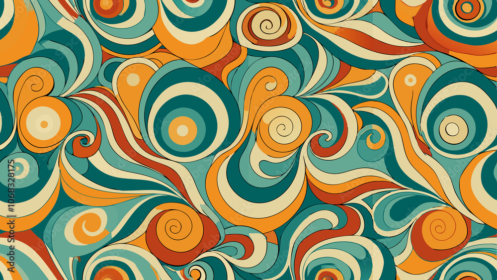 Abstract Retro Psychedelic Swirl Pattern Abstract Retro Psychedelic Swirl Pattern