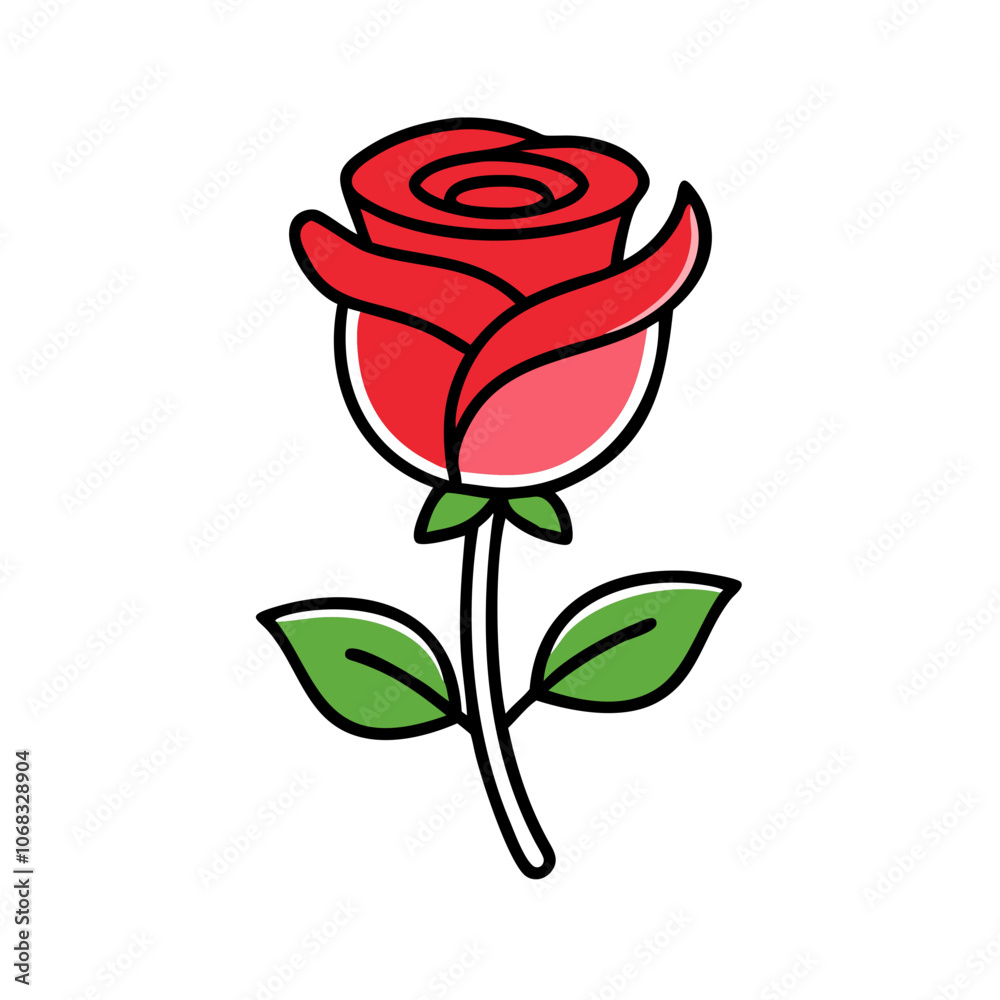 rose flower vector icon, vector flower illustration, flower icon - simple vector illustration of a rose flower, ideal for floral designs, botanical art, and nature-themed projects.. rose flower vector icon, vector flower illustration, flower icon - simple vector illustration of a rose flower, ideal for floral designs, botanical art, and nature-themed projects..