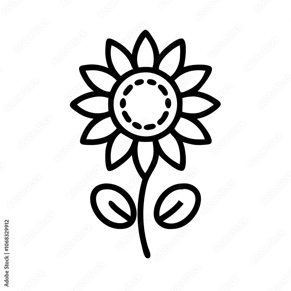 sunflower vector icon, vector flower illustration, flower icon - simple vector illustration of a sunflower , ideal for floral designs, botanical art, and nature-themed projects.. sunflower vector icon, vector flower illustration, flower icon - simple vector illustration of a sunflower , ideal for floral designs, botanical art, and nature-themed projects..