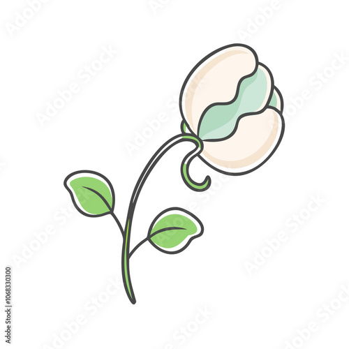 sweet pea flower vector icon, vector flower illustration, flower icon - simple vector illustration of a sweet pea flower, ideal for floral designs, botanical art, and nature-themed projects..