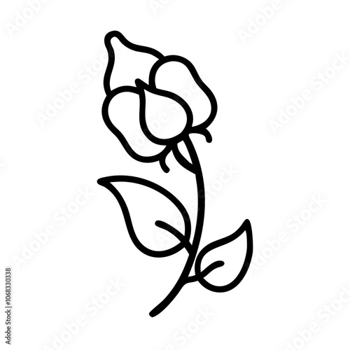 sweet pea flower vector icon, vector flower illustration, flower icon - simple vector illustration of a sweet pea flower, ideal for floral designs, botanical art, and nature-themed projects..