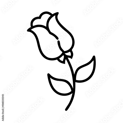 sweet pea flower vector icon, vector flower illustration, flower icon - simple vector illustration of a sweet pea flower, ideal for floral designs, botanical art, and nature-themed projects..