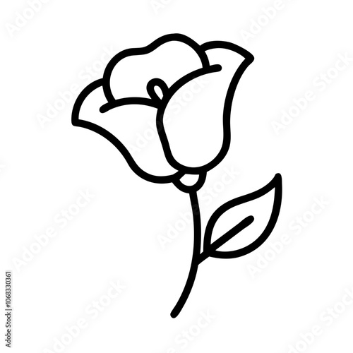 sweet pea flower vector icon, vector flower illustration, flower icon - simple vector illustration of a sweet pea flower, ideal for floral designs, botanical art, and nature-themed projects..