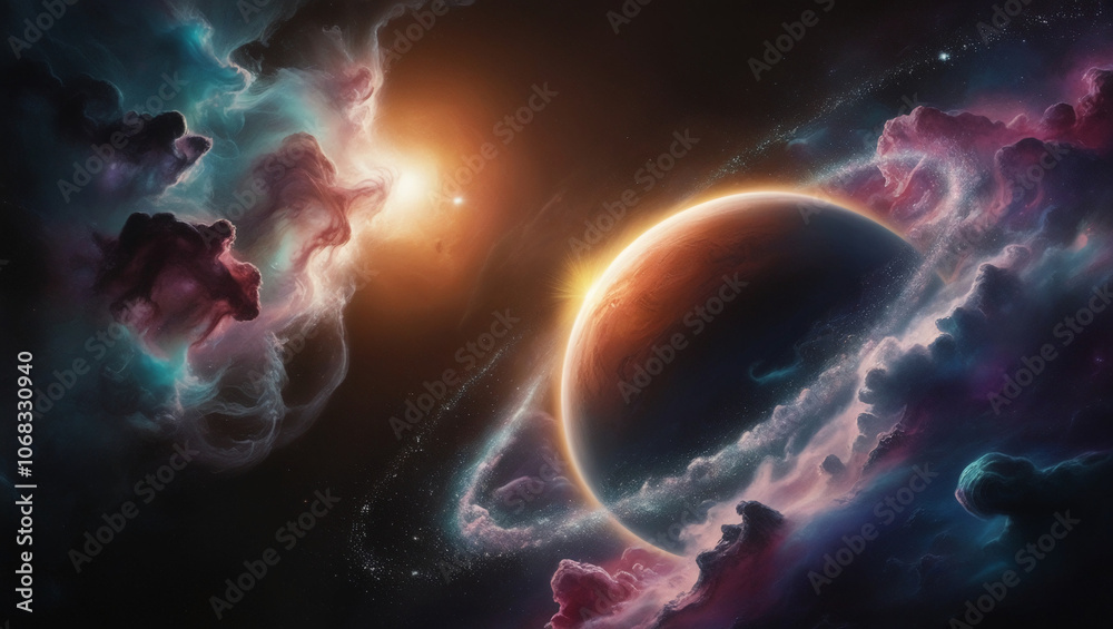 Obraz premium galaxy planets and nebulae in outer space