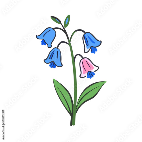 allium flower illustration, allium flower, flat illustration