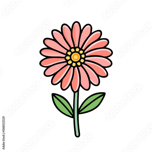 zinnia flower vector icon, vector flower illustration, flower icon - simple vector illustration of a zinnia flower, ideal for floral designs, botanical art, and nature-themed projects..