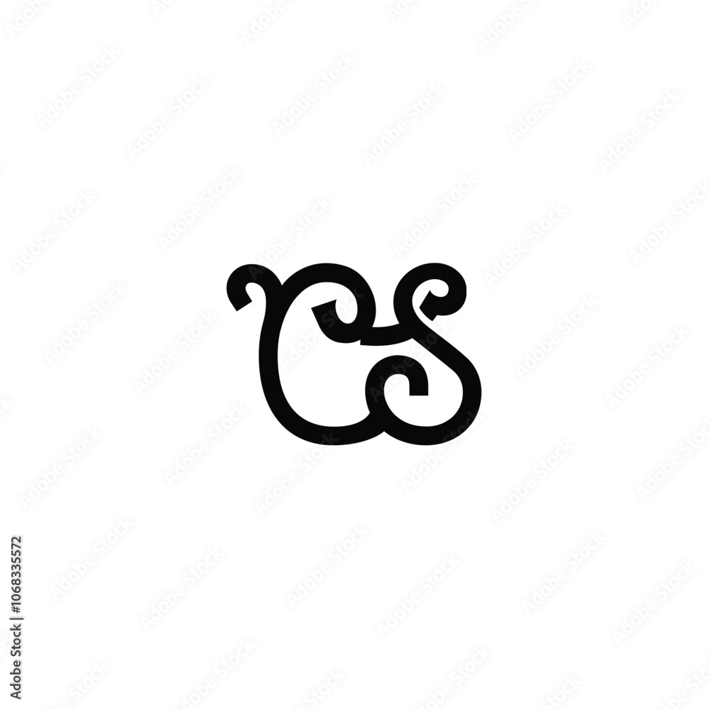 CS monogram logo design letter text name symbol monochrome logotype alphabet character simple logo
