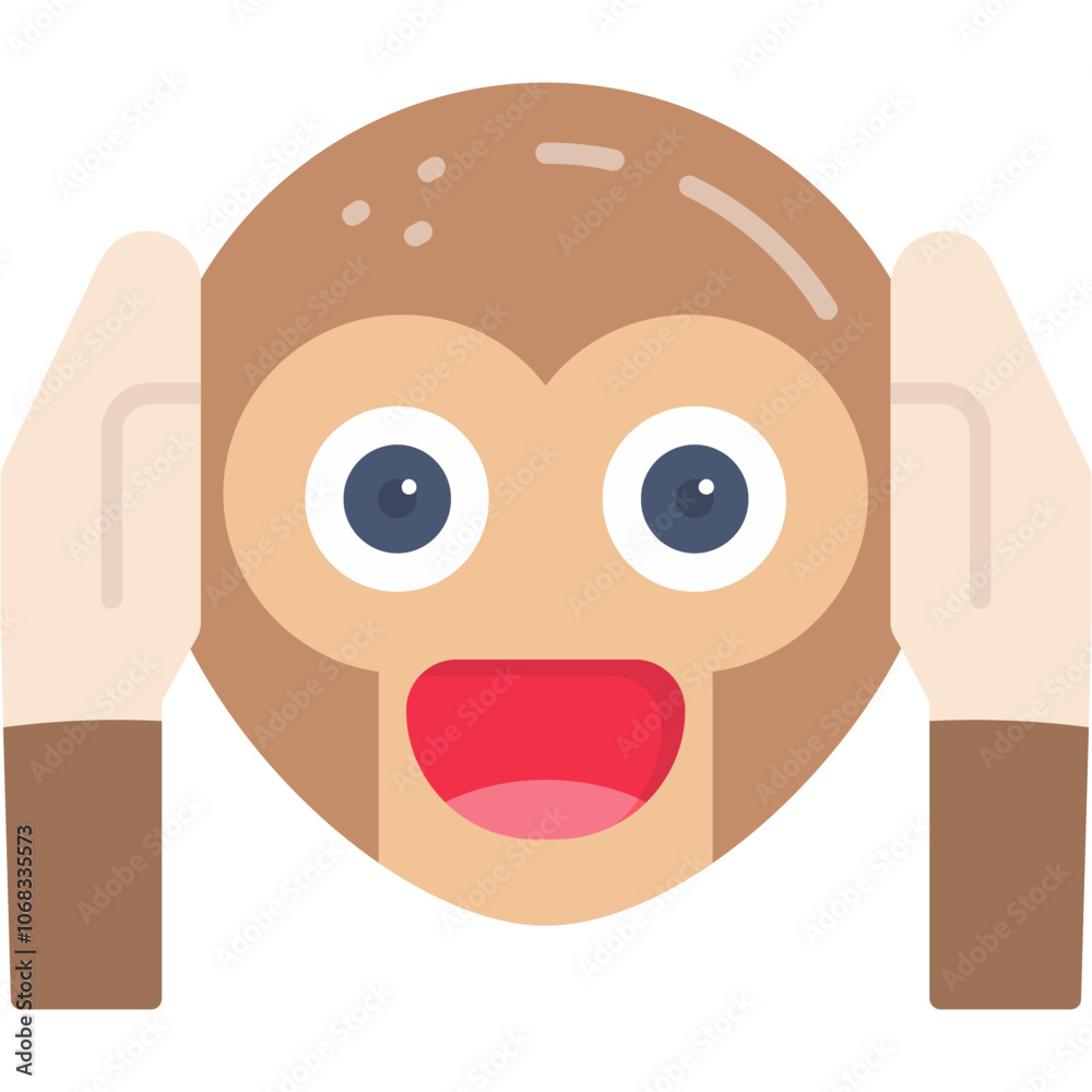 Monkey Covering Ears Icon Monkey Covering Ears Icon