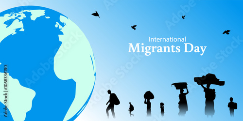 Vector illustration of International Migrants Day social media template