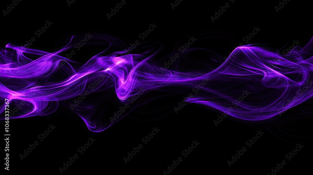 Vibrant Purple Abstract Waves on Black Background Vibrant Purple Abstract Waves on Black Background