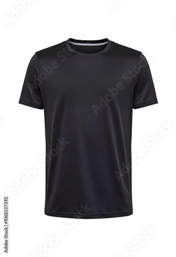 Black T-shirt, comfortable to wear for exercising to take care of your health. ฟi generated.