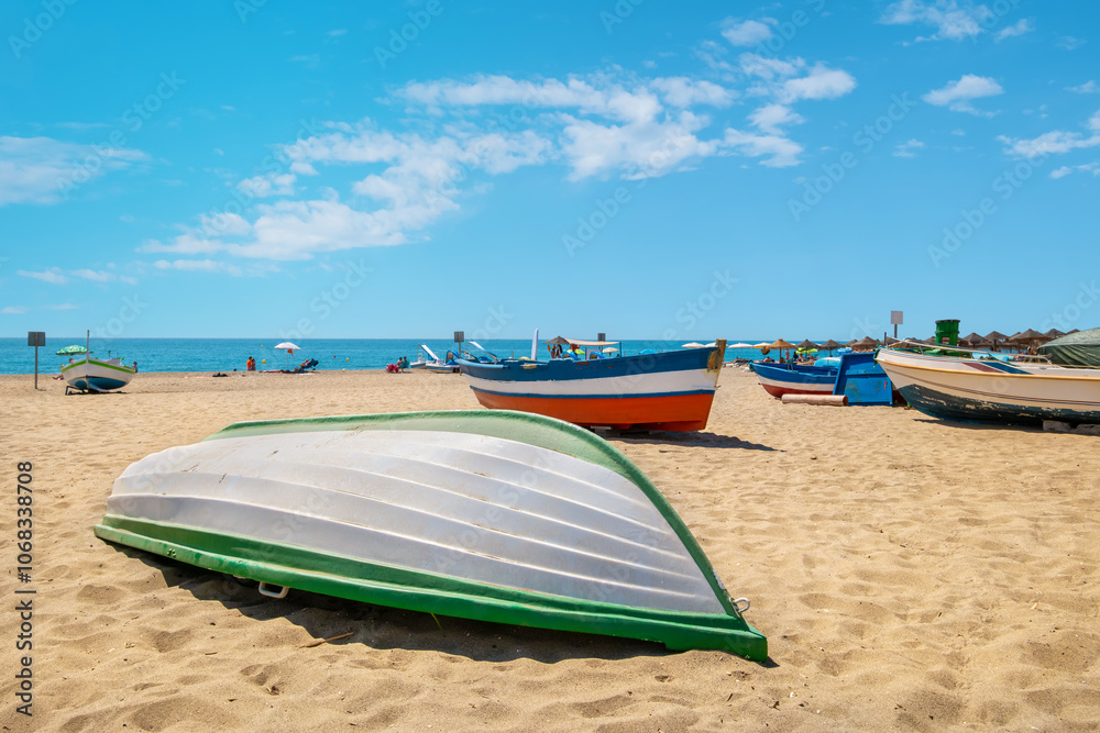 Beach at La Carihuela district. Torremolinos, Spain