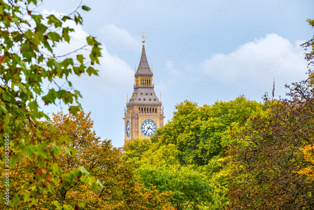 landscape with Big Ben. London, England