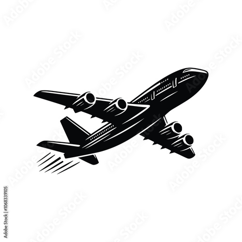 Airplane Black Vector,SVG,Airplane Svg, Airplane SCG, Travel Svg, Airplane Silhouette, Airplane Png, Aeroplane Svg, Airplane Heart Svg photo