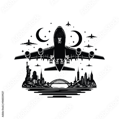 Airplane Black Vector,SVG,Airplane Svg, Airplane SCG, Travel Svg, Airplane Silhouette, Airplane Png, Aeroplane Svg, Airplane Heart Svg photo