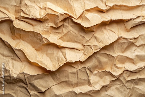 Texture of brown crumpled paper 