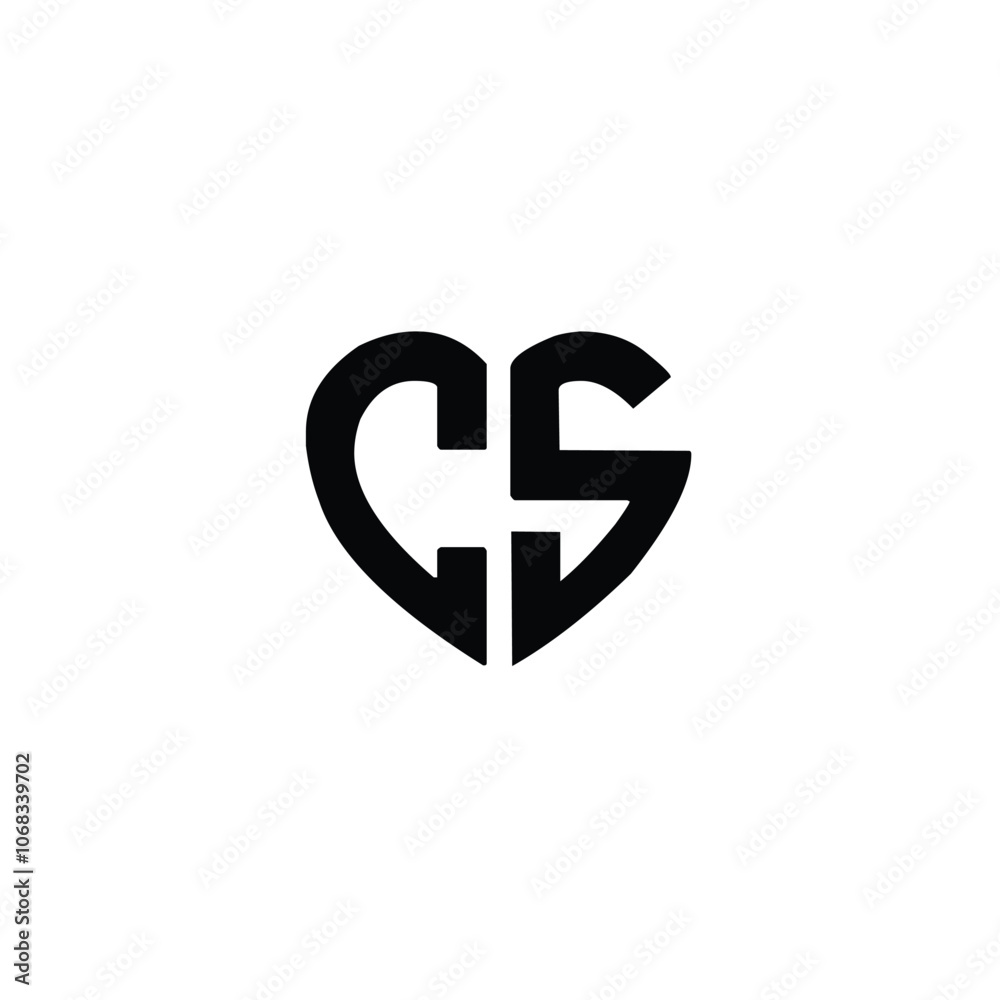 Obraz premium CS monogram logo design letter text name symbol monochrome logotype alphabet character simple logo