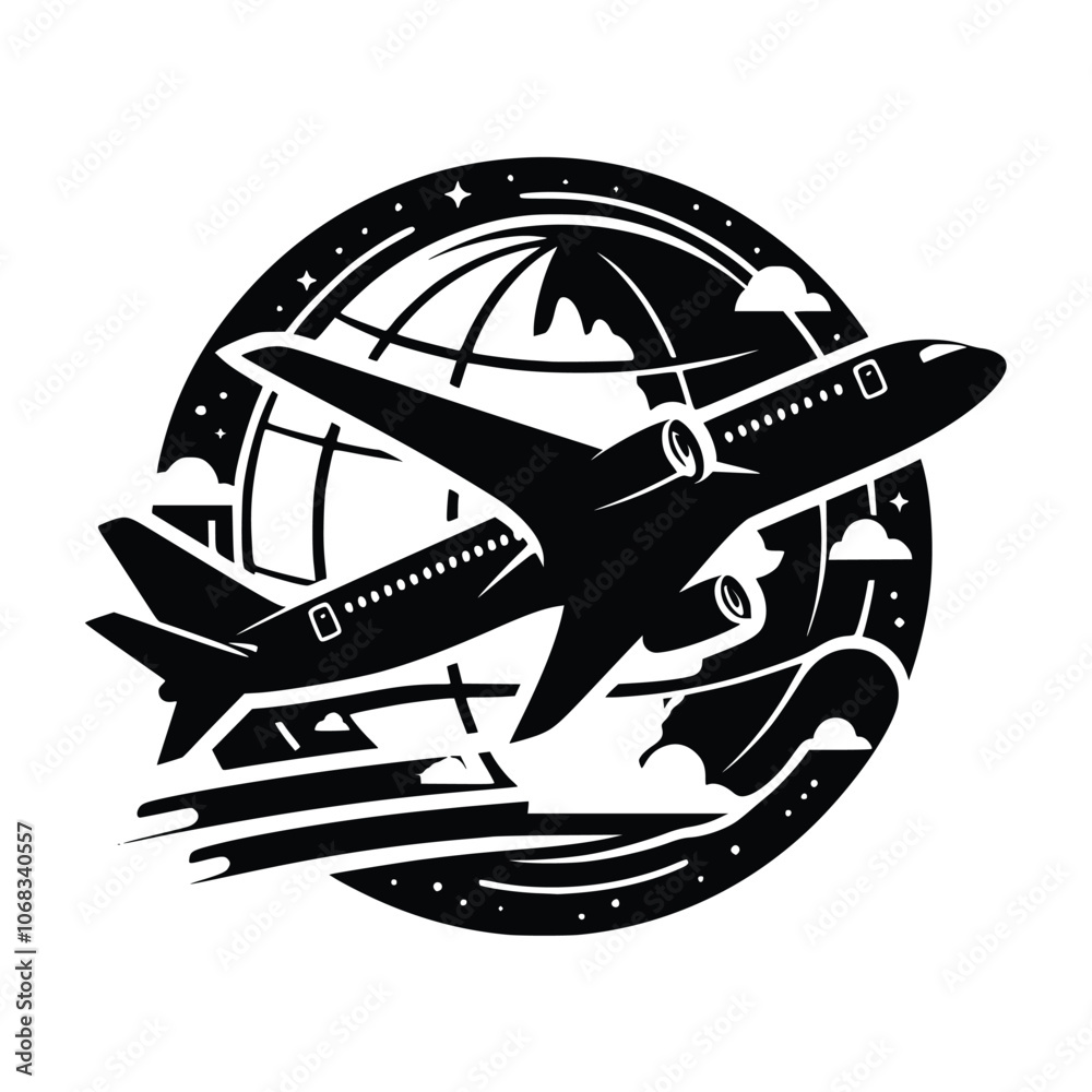 Airplane Black Vector,SVG,Airplane Svg, Airplane SCG, Travel Svg ...