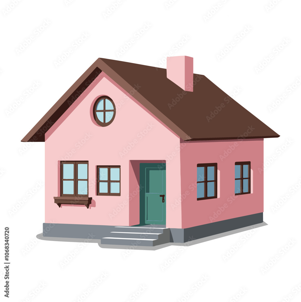 A cartoon house vector clipart design A cartoon house vector clipart design