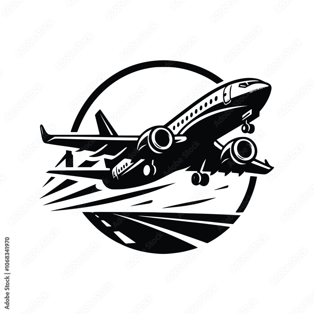 Airplane Black Vector,SVG,Airplane Svg, Airplane SCG, Travel Svg, Airplane Silhouette, Airplane Png, Aeroplane Svg, Airplane Heart Svg