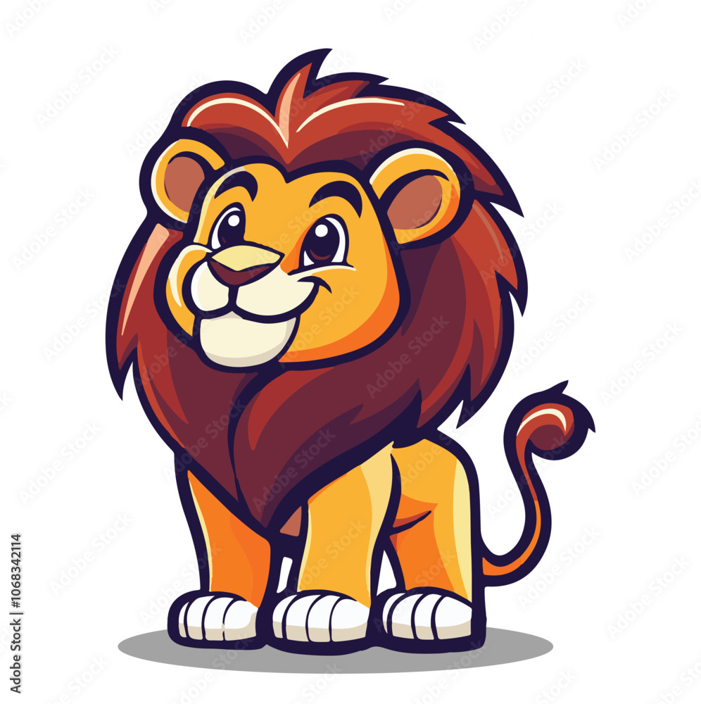 Obraz premium A Cute Lion Vector Illustration