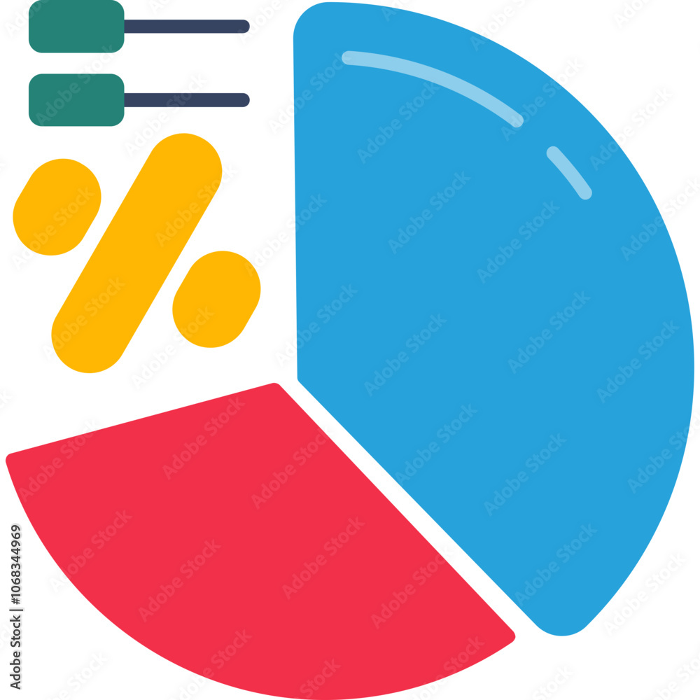 Pie Chart with Labels Icon