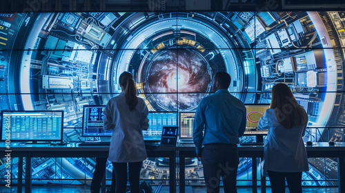 Team analyzing data from the large hadron collider