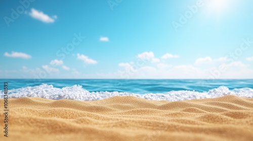 Tranquil Ocean Horizon with Sandy Beach Landscape